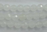 CWH03 15.5 inches 8mm faceted round white jade beads wholesale