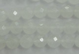 CWH04 15.5 inches 10mm faceted round white jade beads wholesale