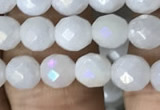 CWH65 15.5 inches 6mm faceted round AB-color white jade beads