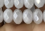 CWH75 15.5 inches 5*8mm faceted rondelle AB-color white jade beads