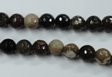 CWJ211 15.5 inches 6mm faceted round wood jasper gemstone beads