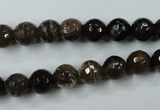 CWJ212 15.5 inches 8mm faceted round wood jasper gemstone beads