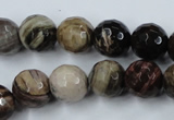 CWJ214 15.5 inches 12mm faceted round wood jasper gemstone beads