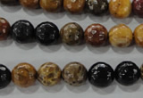 CWJ303 15.5 inches 9mm faceted round wood jasper gemstone beads