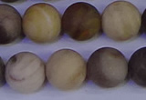 CWJ415 15.5 inches 14mm round matte wood jasper beads wholesale