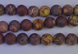 CWJ420 15.5 inches 4mm round matte wood eye jasper beads