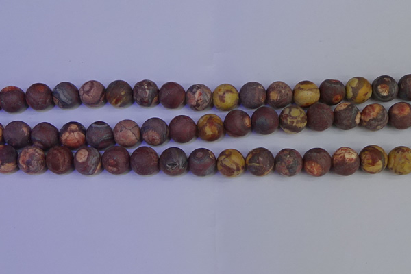 CWJ424 15.5 inches 12mm round matte wood eye jasper beads