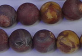 CWJ425 15.5 inches 14mm round matte wood eye jasper beads