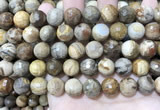 CWJ454 15.5 inches 12mm faceted round wood jasper beads wholesale