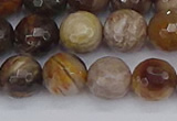 CWJ478 15.5 inches 10mm faceted round wood jasper gemstone beads