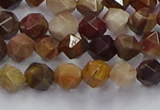 CWJ490 15.5 inches 6mm faceted nuggets wood jasper beads