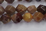 CWJ491 15.5 inches 8mm faceted nuggets wood jasper beads