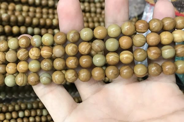 CWJ512 15.5 inches 8mm round wooden jasper beads wholesale