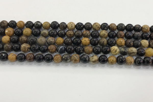 CWJ581 15.5 inches 7mm round wooden jasper beads wholesale