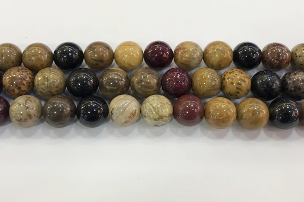 CWJ585 15.5 inches 14mm round wooden jasper beads wholesale