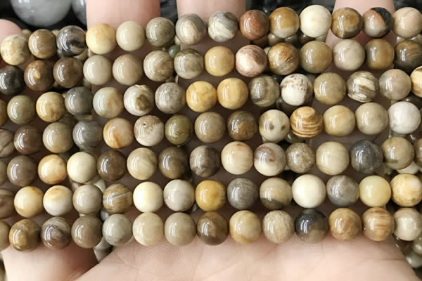 CWJ591 15.5 inches 6mm round wood jasper beads wholesale