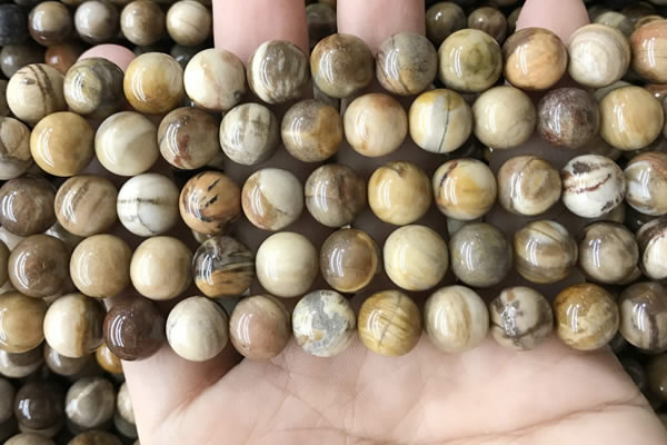 CWJ593 15.5 inches 10mm round wood jasper beads wholesale