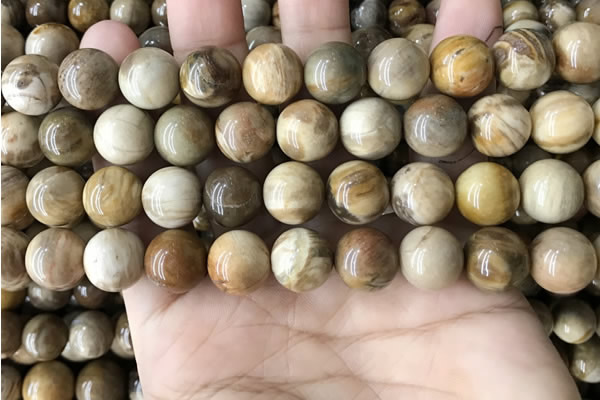 CWJ594 15.5 inches 12mm round wood jasper beads wholesale