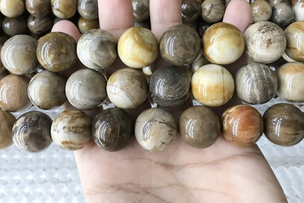 CWJ597 15.5 inches 18mm round wood jasper beads wholesale