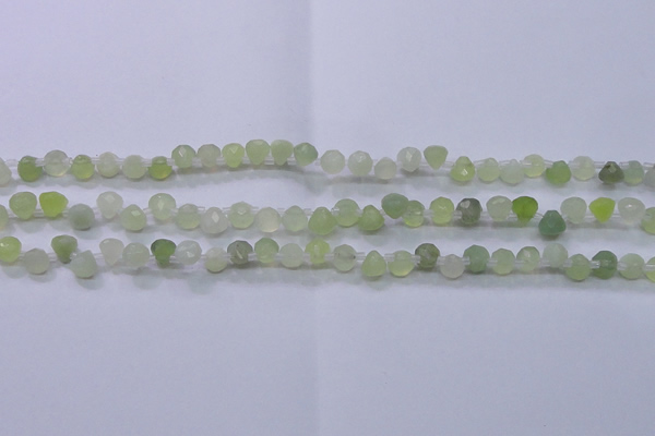 CXJ215 Top drilled 7*7mm faceted teardrop New jade beads