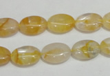 CYC01 15.5 inches 10*14mm oval yellow crystal quartz beads