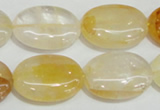 CYC03 15.5 inches 18*25mm oval yellow crystal quartz beads