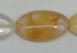 CYC04 15.5 inches 20*35mm oval yellow crystal quartz beads