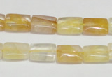 CYC08 15.5 inches 10*14mm rectangle yellow crystal quartz beads