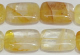 CYC10 15.5 inches 18*25mm rectangle yellow crystal quartz beads