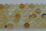 CYC101 15.5 inches 6mm round yellow crystal quartz beads