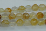 CYC102 15.5 inches 8mm round yellow crystal quartz beads