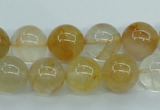 CYC104 15.5 inches 12mm round yellow crystal quartz beads