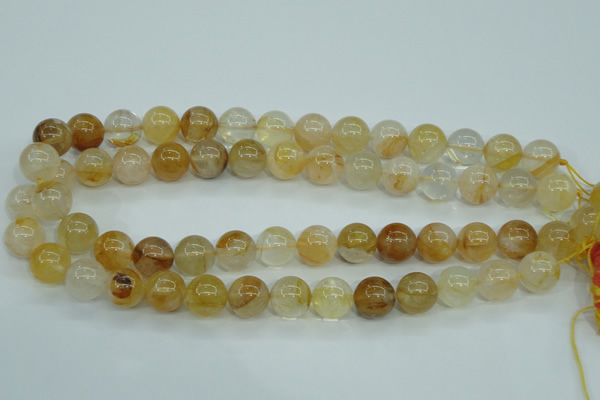 CYC105 15.5 inches 14mm round yellow crystal quartz beads