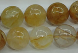 CYC106 15.5 inches 16mm round yellow crystal quartz beads