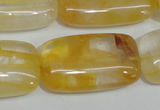 CYC11 15.5 inches 20*35mm rectangle yellow crystal quartz beads