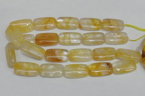 CYC11 15.5 inches 20*35mm rectangle yellow crystal quartz beads