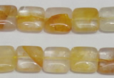 CYC12 15.5 inches 14*14mm square yellow crystal quartz beads