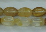 CYC120 15.5 inches 12*16mm rice yellow crystal quartz beads