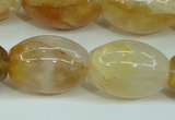 CYC125 15.5 inches 18*25mm rice yellow crystal quartz beads