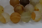 CYC142 15.5 inches 8mm round matte yellow quartz beads wholesale