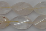 CYC201 15.5 inches 15*25mm twisted & faceted marquise yellow quartz beads