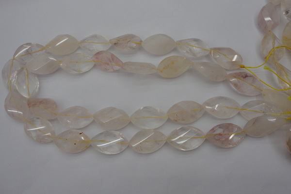 CYC201 15.5 inches 15*25mm twisted & faceted marquise yellow quartz beads