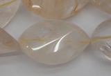 CYC205 15.5 inches 22*32mm twisted & faceted teardrop yellow quartz beads