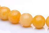 CYJ03 16 inches 8mm round yellow jade gemstone beads Wholesale