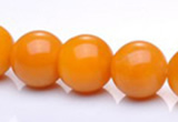 CYJ15 14mm round 16 inches yellow jade gemstone beads Wholesale