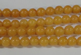 CYJ158 15.5 inches 4mm round yellow jade beads wholesale