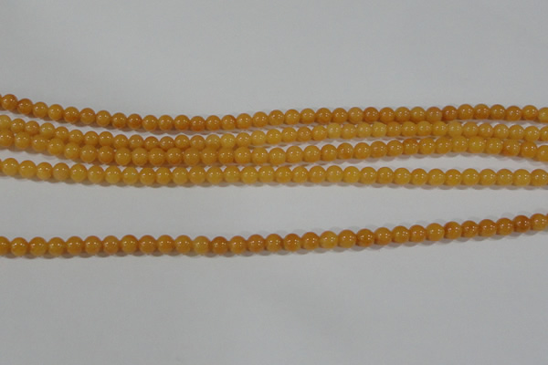 CYJ158 15.5 inches 4mm round yellow jade beads wholesale