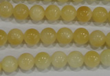 CYJ161 15.5 inches 8mm round yellow jade beads wholesale