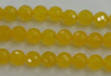 CYJ201 15.5 inches 6mm faceted round yellow jade beads wholesale