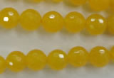 CYJ203 15.5 inches 10mm faceted round yellow jade beads wholesale